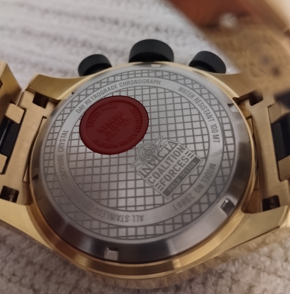 Invicta Platinum Select Coalition Forces Gold/Black two-tone Bracelet 50mm Mens - Picture 12 of 13